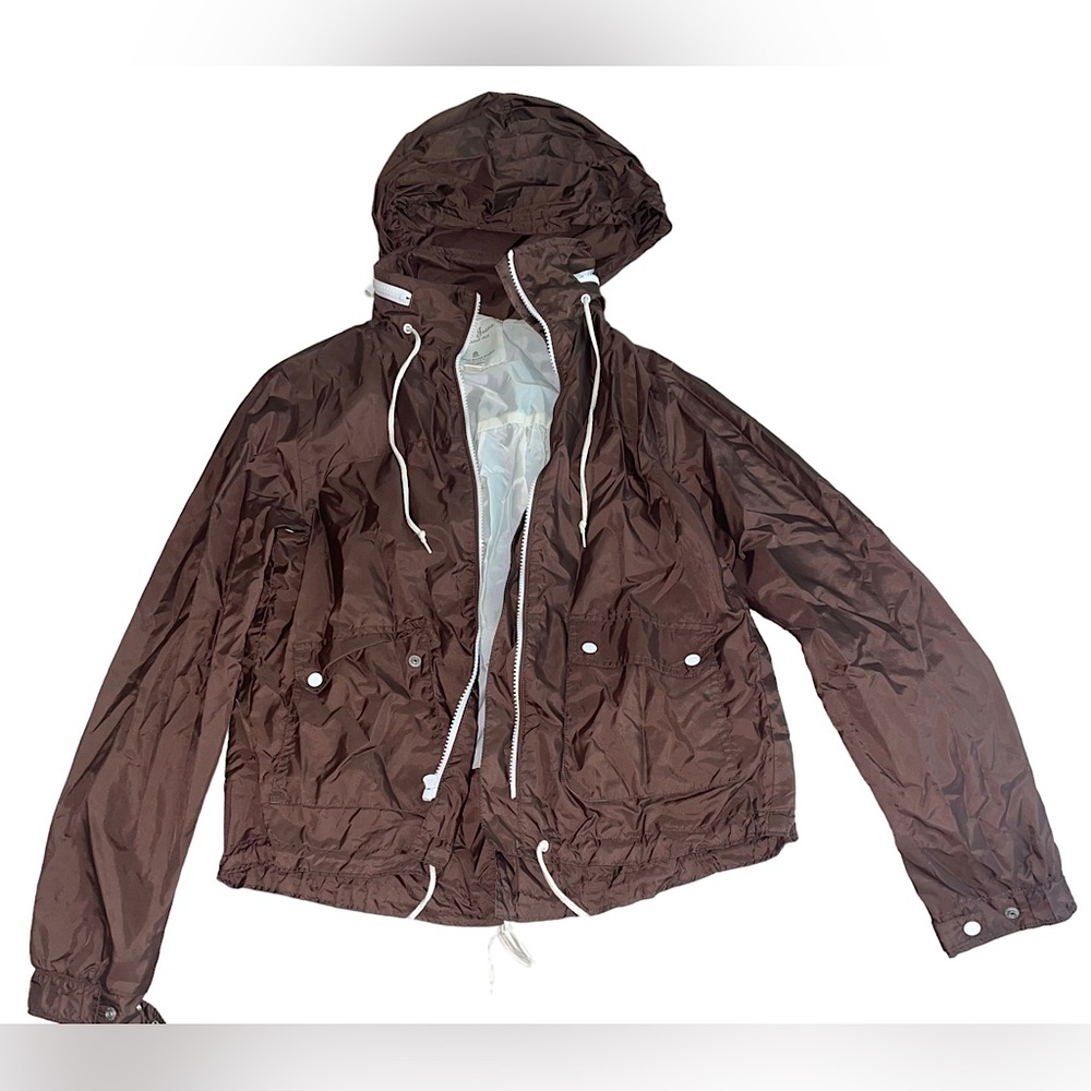 Levi’s Brown Drawstring Hem Windbreaker, Waterproof Commuter Raincoat - Size Sm